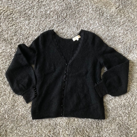 SEZANE Melina Cardigan Noir Sz Small - Picture 3 of 6